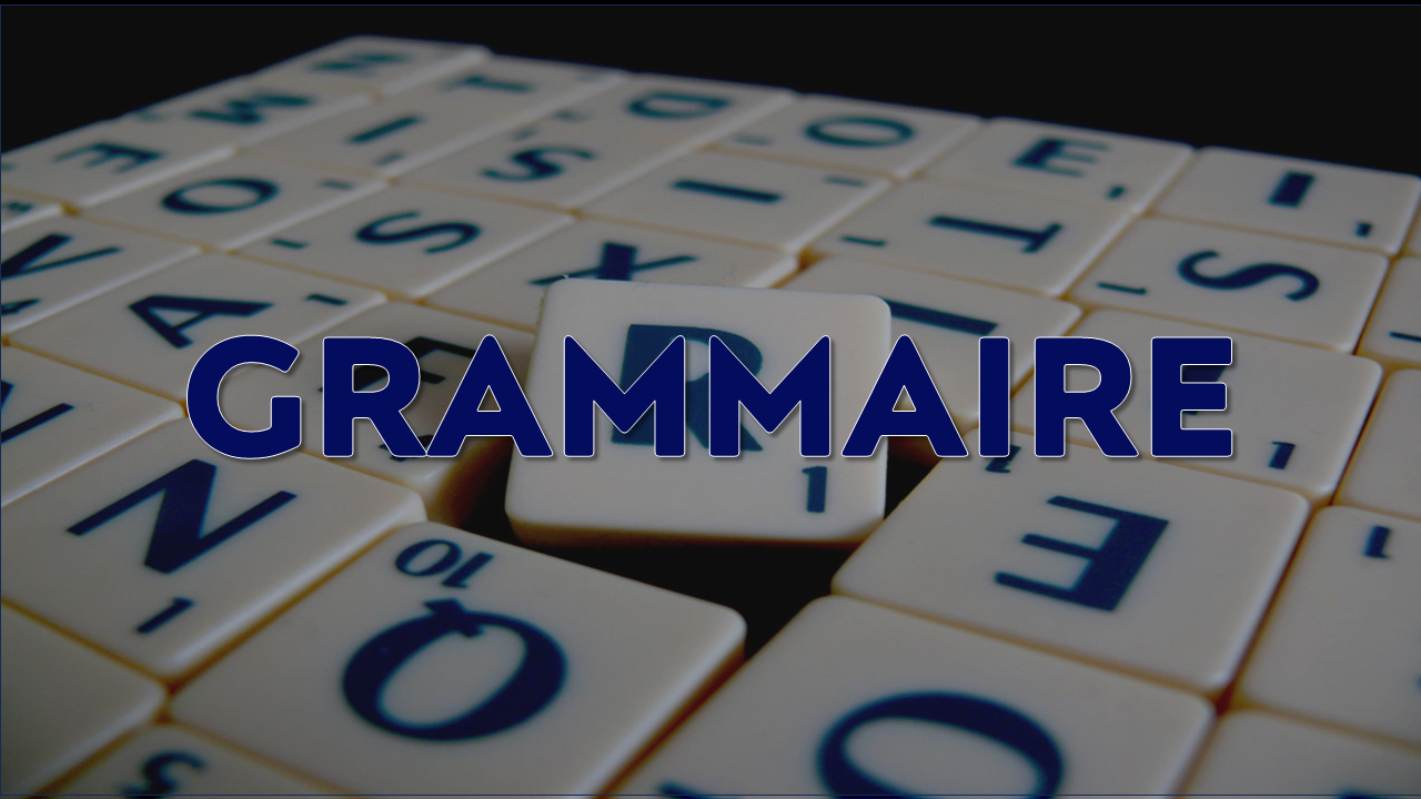 grammaire en lettres de Scrabble